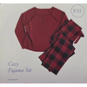 Stars Above Red Soft Pants Henley Top 2 Piece Piece Lounge/pajama Men's 2XL NWT